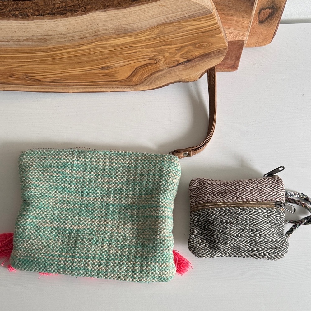 Woven Artisan Made Bohemian Colorful Clutch Set (2) - Picture 2 of 8